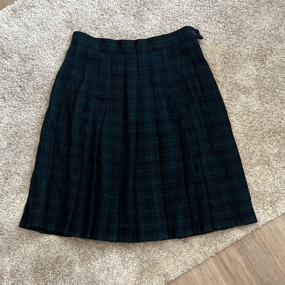 Vintage Pleated Plaid Skirt